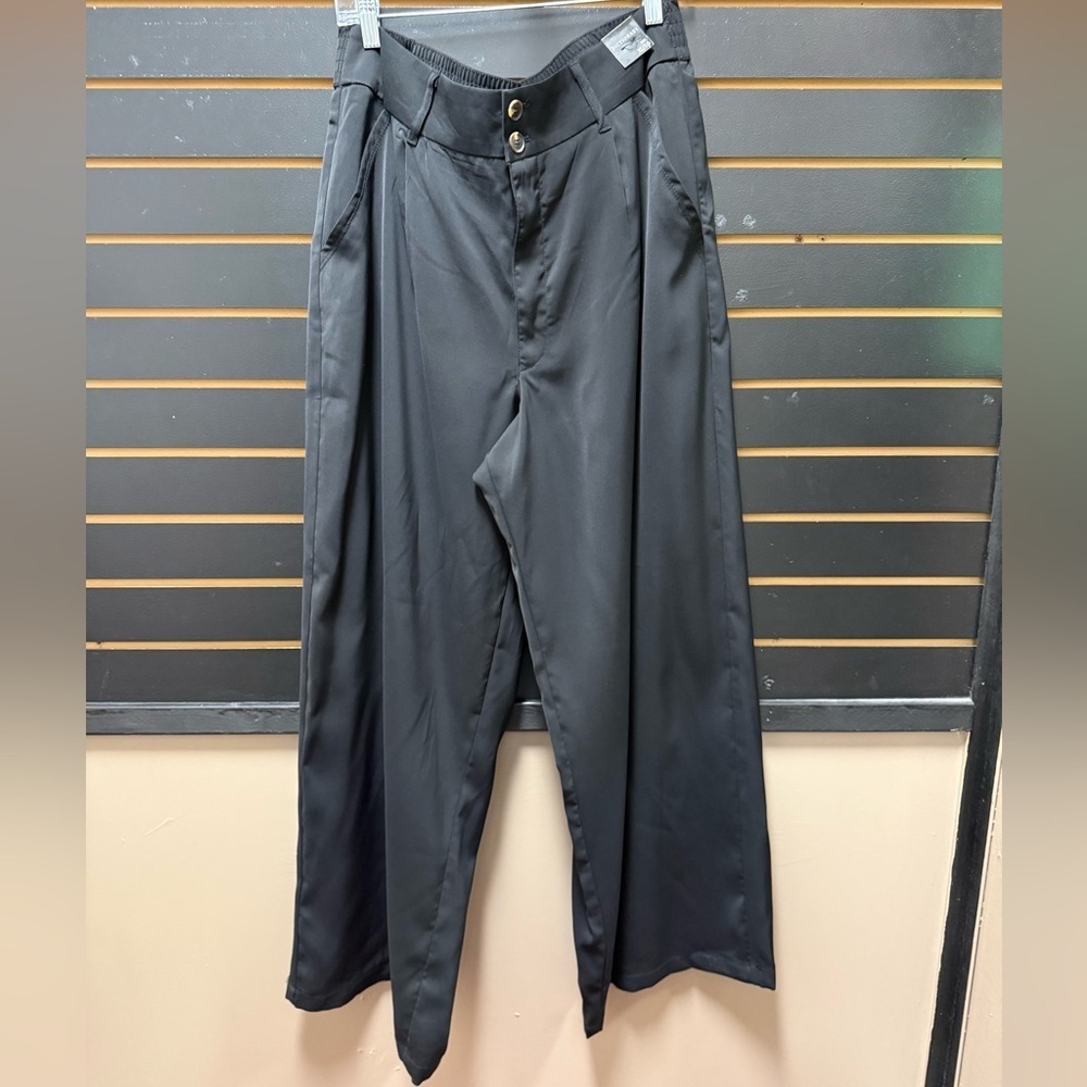 Dictionary Black Wide Leg Trousers XL 16 NWT